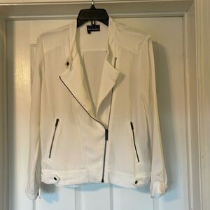 The Kooples Sport Lightweight White Biker Jacket Size M